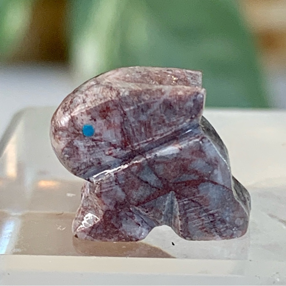 Zuni Style Carved Rabbit Fetish Bead Drilled Stone Native American Animal Bunny